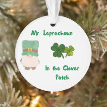 Sr. Leprechaun en el parche de Clover en un