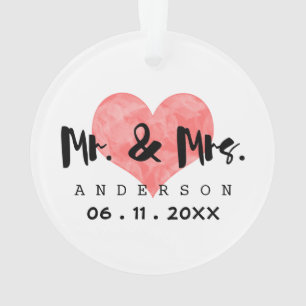 Adorno Sr. y señora sellados Wedding Date del corazón