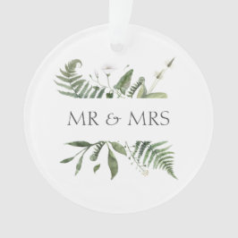 Adorno Sr. y Sra. Boda Keepsake Greenery