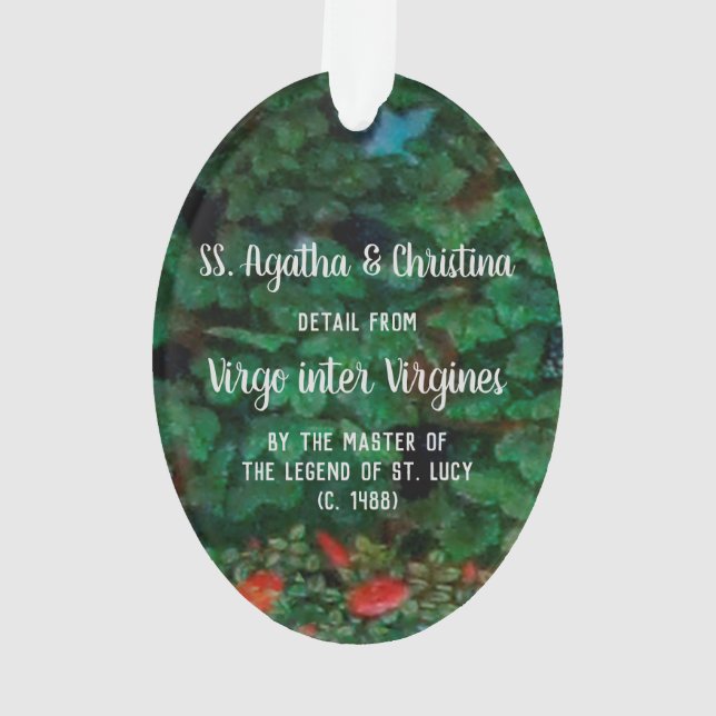 Adorno SS. Agatha y Christina (detalle; M 070) Acrílico (Reverso)