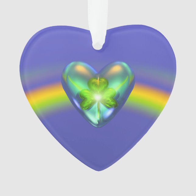 Adorno St. Patricks Day Shamrock Heart (Anverso)