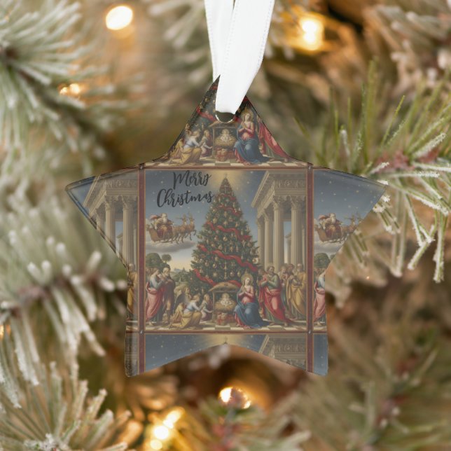 Adorno Star Nativity Christmas Santa Acrylic Ornament (Árbol)