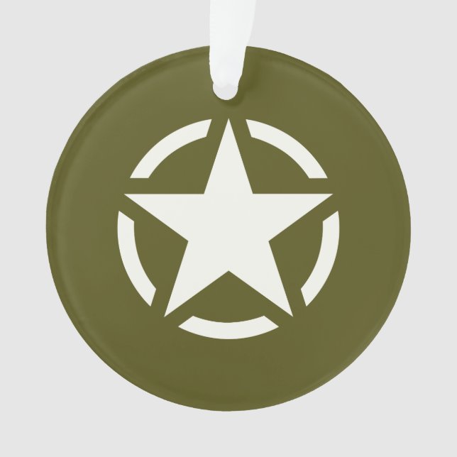 Adorno Star Stencil Classic en Khaki Green (Anverso)