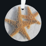 Adorno Starfish en Sand Beach Wedding<br><div class="desc">Hermosa imagen de dos estrellas de azúcar marrón dorada en la arena blanca. Invitación perfecta para su fiesta con temática de playa,  océano o mar tropical subacuático o evento especial para ella o cualquier otra persona. Criaturas marinas atractivas y elegantes con características exoskeleton únicas.</div>