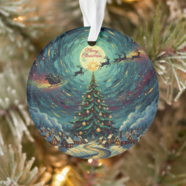 Adorno Starry Night Christmas Ornament Round Acrylic
