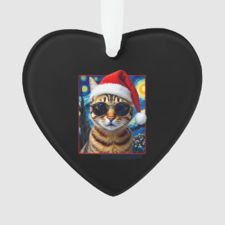 Adorno Starry Night Orange Tabby Cat Christmas