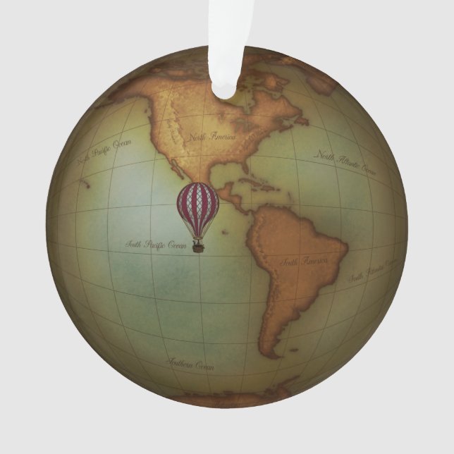 Adorno Steampunk Air Travel Neo-Victorian Mapa del Oeste (Anverso)