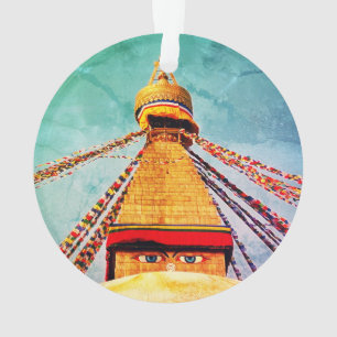 Adorno Stupa Boudhanath, ojos budistas, himalayas, Nepal