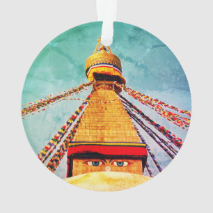 Adorno Stupa Boudhanath, ojos de Buda, Himalayas, Nepal