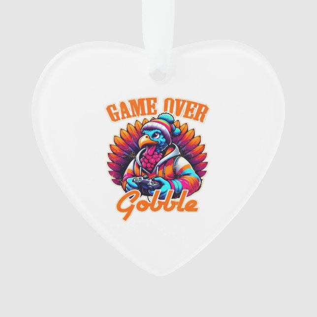 Adorno Stylized Hoodie Turkey Gamer with Distressed Orang (Anverso)