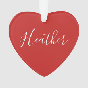 Adorno Su guión blanco Personalizado en rojo