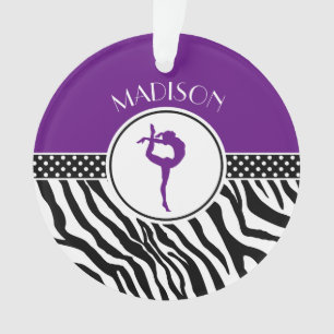 Adorno Su nombre, Zebra, imprime gimnasia en morado