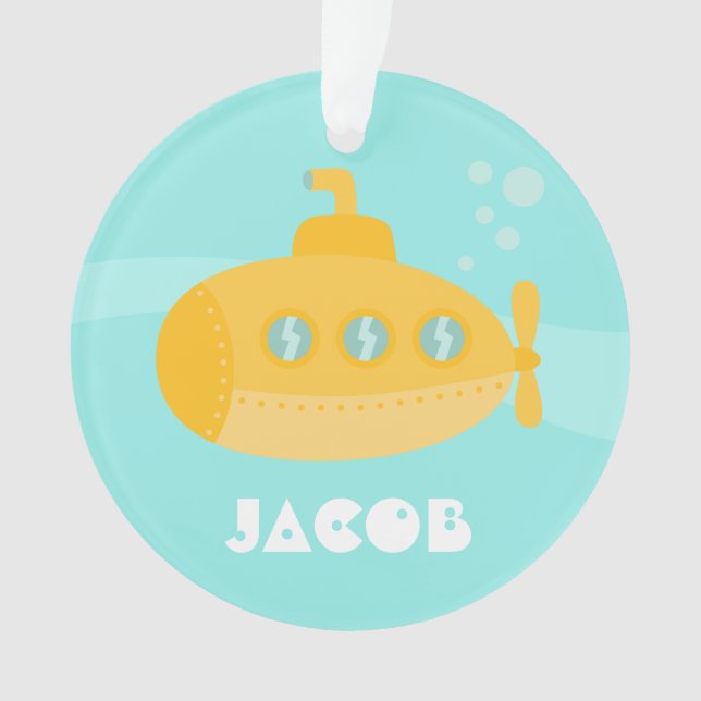 Adorno Submarino amarillo lindo, subacuático, para los (Anverso)