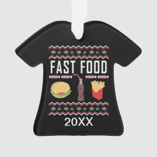 Adorno Suéter de Navidades feos de comida rápida personal