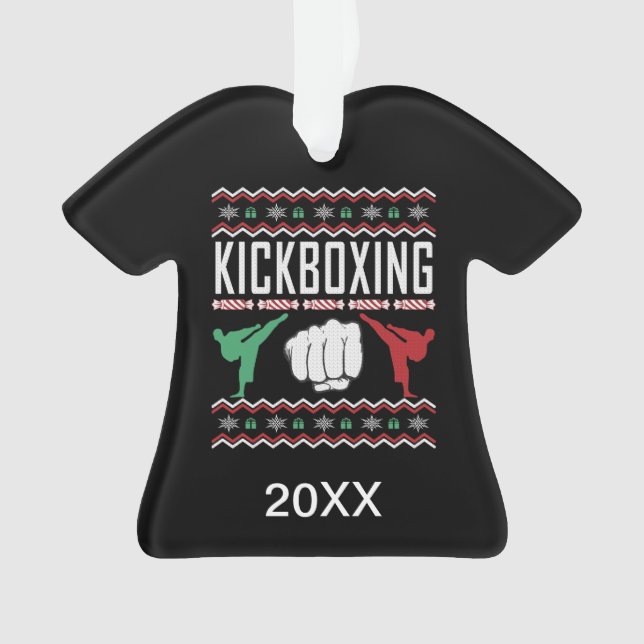 Adorno Suéter de Navidades feos de Kickboxing personaliza (Anverso)