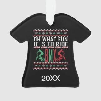 Adorno Suéter de Navidades feos del piloto BMX personaliz
