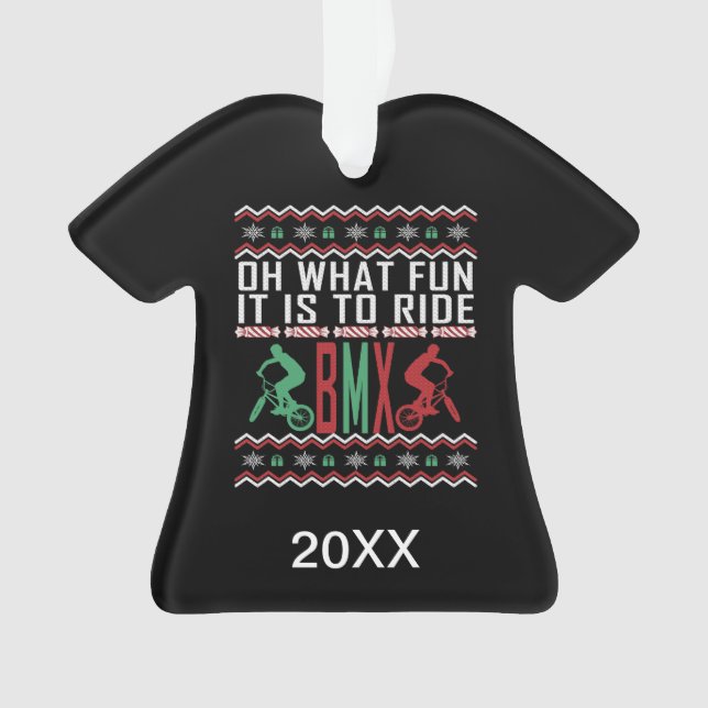 Adorno Suéter de Navidades feos del piloto BMX personaliz (Anverso)