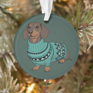 Adorno Suéter Feo de Navidad para Perro Wiener Dachshund