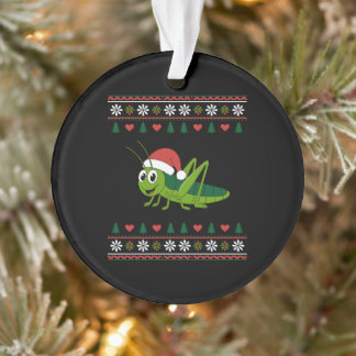 Adorno Suéter Feo de Navidad Saltamontes Sombrero de Sant
