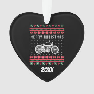 Adorno Suéter feo del navidad de la motocicleta del