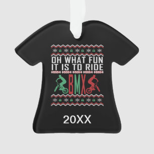 Adorno Suéter Navidades feos del piloto BMX personalizad