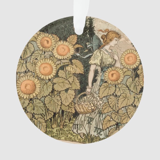 Adorno Sunflower Art Nouveau Garden Grasset Mujer (Anverso)
