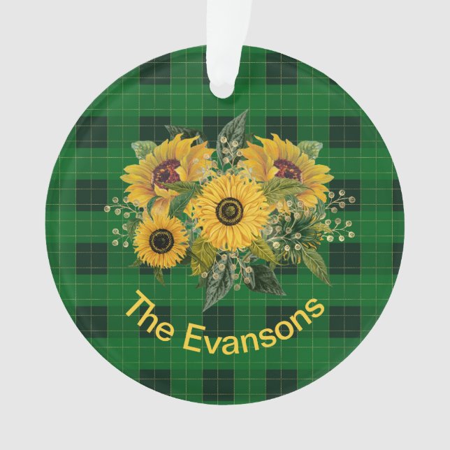 Adorno Sunflower Bouquet en verde (Anverso)