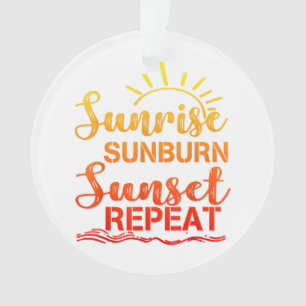 Adorno Sunrise Sunburn Sunset Repetir verano retro