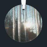 Adorno Sunrise Through Icicles Winter Nature Photography<br><div class="desc">En Champion, Pennsylvania, tuvimos una tormenta de nieve de Acción de Gracias. Aquí hay una foto de la salida del sol de la mañana a través de los grandes cigarrillos que colgaban del techo. Visita nuestra tienda para ver más paisajes de invierno. Esta imagen también se muestra como el papel...</div>