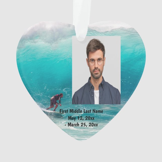 Adorno Surfing Big Wave Ocean Beach Personalizado de foto (Reverso)