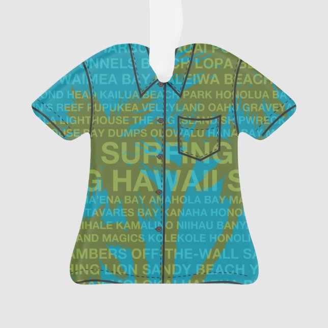 Adorno Surfing Hawaii Palm Tret Hawaiian Aloha Shirt (Anverso)