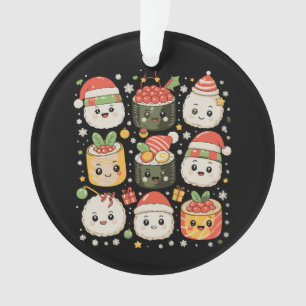 Adorno Sushi Kawaii de Navidad Santa Comida Japonesa Xmas