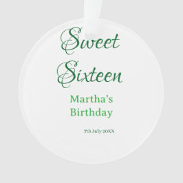 Adorno Sweet Sixteen green name date calligraphy boho ret