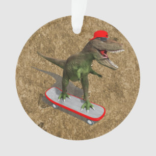 Adorno T-Rex que anda en monopatín