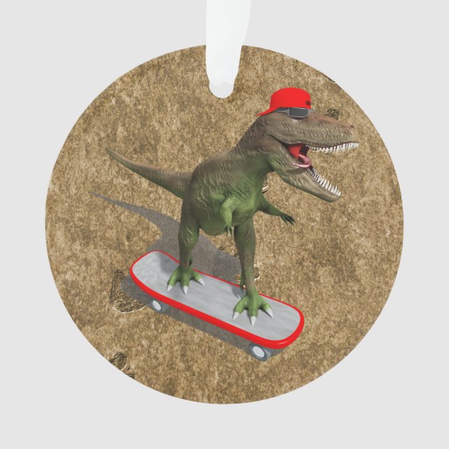 Adorno T-Rex que anda en monopatín (Anverso)