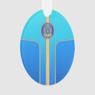 Adorno Tabla hawaiana retra azul de Tiki