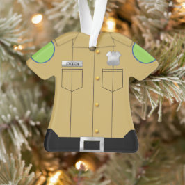 Adorno Tan uniforme policial con escudo plateado