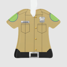 Adorno Tan uniforme policial con escudo plateado