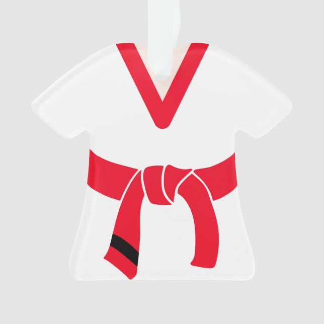 Adorno Tang Soo Do Martial Arts Red Belt Personalizado (Anverso)