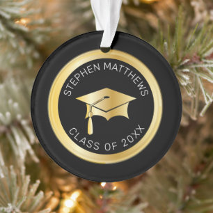Adorno Tapón de graduación de oro personalizado y talla