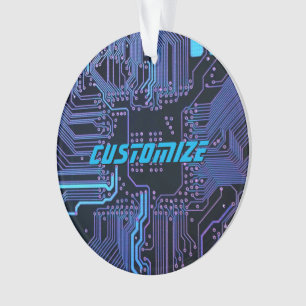 Adorno Tarjeta de circuito electrónico azul del Personali