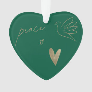Adorno Tarjeta de Navidad con foto de paloma Simple Paz y