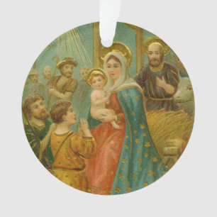 Adorno Tarjeta de Navidad de la Era Eduardiana Vintage de