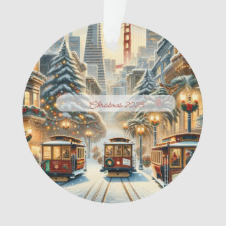 Adorno Tarjeta de Navidad personalizada de San Francisco