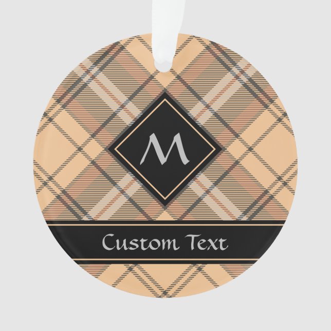 Adorno Tartan beige y marrón (Anverso)