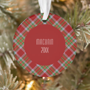 Adorno Tartan rojo y verde del clan MacBain de las Highla