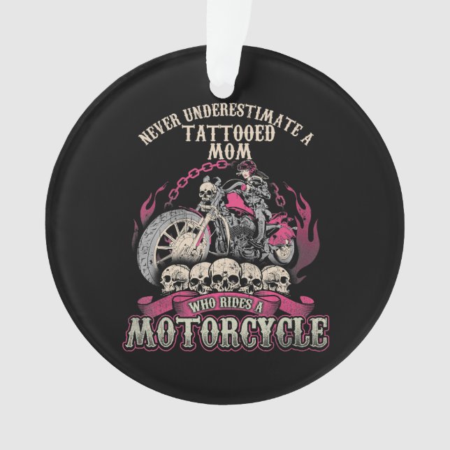 Adorno Tattoo Mom Biker nunca subestima la motocicleta (Anverso)