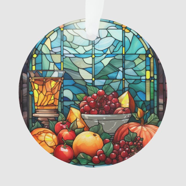 Adorno Tazón de fruta de vidrio templado (Anverso)