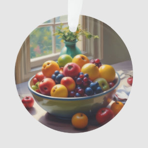 Adorno Tazón de fruta en la mesa pintura al óleo clásico