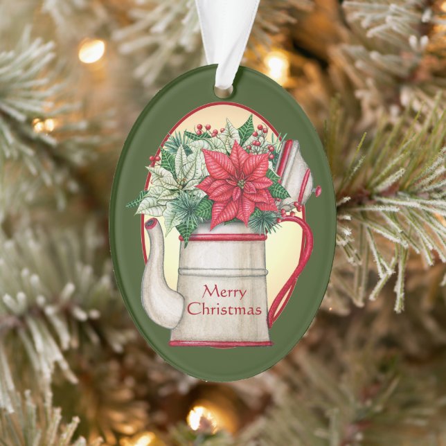 Adorno Té a la antigua con Navidades de la poinsettias (Árbol)